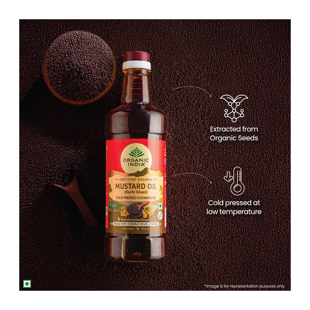 Mustard Oil I Cold-Pressed (Kachi Ghani) Cooking Oil, Naturally Contains Omega 3 I 100% Natural, Certified Organic