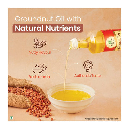 Groundnut Oil I Organic, Cold-Pressed (Kachi Ghani) Cooking Oil I Rich in MUFA & PUFA