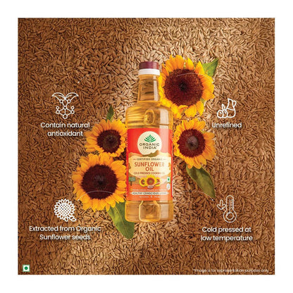 Sunflower Oil I Cold pressed (Kachi Ghani) Cooking Oil I 100% Natural, Certified Organic