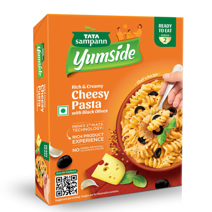 Yumside Cheesy Pasta with Black Olives | Rich & Creamy | Ready to Eat Meal | 285g